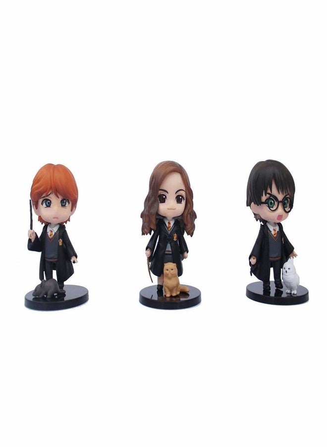 Offo Harry Potter Figure Set (Pack of 6) | Includes Harry, Hermione, Ron & Adorable Pets | Unique Gift for Kids, Potter Fans & Collectors | Ideal for Car, Cake, Study & Home Decor (8cm) - Image 2